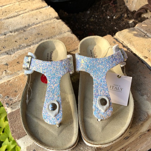 Giulia Palai Girl’s White Glitter Sandals in Size 2 NWT - Picture 2 of 4